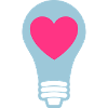 Glühbirne mit Herz