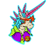 Neon-Einhorn Retro-Rocker