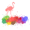 Flamingo Farbkleckse