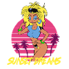 Sunset Dreams Pinup Blue