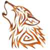 Tribal Wolf Howl Copper Flame