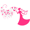 Bride with heart cloud