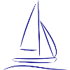 Sailboat Silhouette – Maritime Design Blue