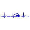 ECG HEARTBEAT SWIMMER Blue
