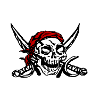 Pirate skull bandana red