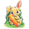 Hase mit Karotte
