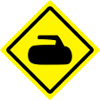 curling roadsign