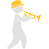 Jazzmusiikki soittaa trumpettia