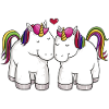 Liebende Comic Einhörner Regenbogen