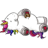 Mampfendes Comic Einhorn Regenbogen