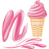 N'Ice fragola gelato soft Emoji con la lettera N