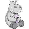 Happy cartoon hippo