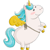 Fliegendes Comic Einhorn