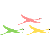 fliegende Flamingos