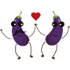 Aubergines qui s'aiment