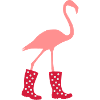 Flamingo rubber boots