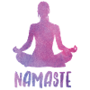 Yoga silhouette with namaste lettering