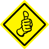 thumbs up roadsign