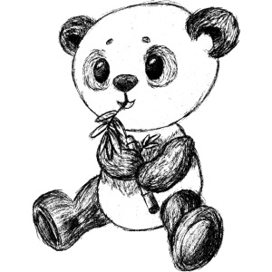 Panda bjørn sort scribblesirii