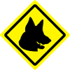 german shepherd roadsign