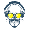 Amazing skull design with headphones