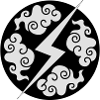 Japanese motif "Clouds and lightning"