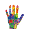 Bunte Hand