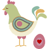 Hen with egg