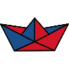 Paper boats red and blue