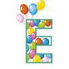 lettre E ballons