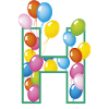 letter H balloons
