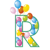 letter R balloons