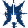 Gitarre mit Strahlen blau