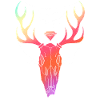 Deer antler skull lineart design