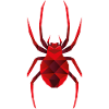 Red low polygon spider