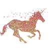 Das goldene glitzer Einhorn