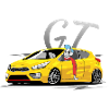 Ceed gt Coupe yellow with driver