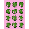 Pink Monstera Tropical Leaf