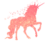 Das rote glitzer Einhorn