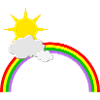 Regenbogen, Sonne, Wolken