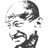 Mahatma Gandhi in black