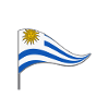 Banner. Flagge.Landesflagge. Uruguay. South America