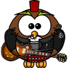Owl as punk with guitar