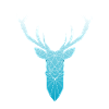 Hirschkopf im Triangel-Design (hellblau)