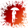 Woman Man Umbrella Splash