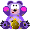 Teddybaer and honey in purple