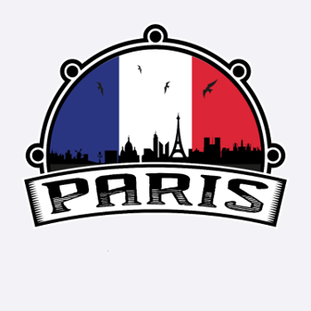 Paris France Skyline Travel Souvenir French Flag