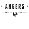 Angers Coordonnées Géographiques Stylisées