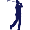 Golfer nach Abschlag