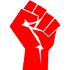 Fist in red
